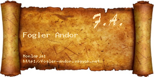 Fogler Andor névjegykártya